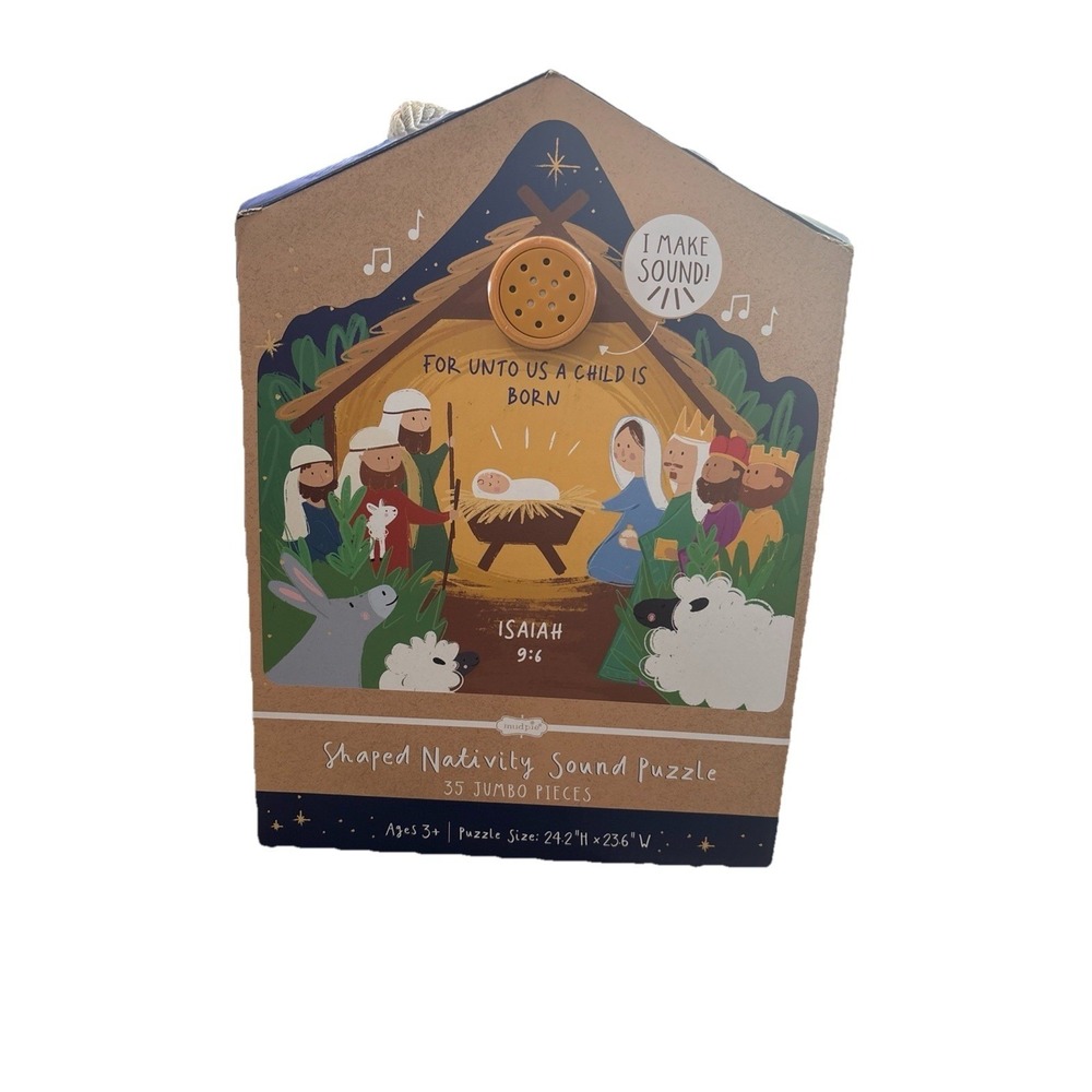 Mud Pie Shaped Nativity Sound Puzzle For Unto Us A Child Is Born Christmas